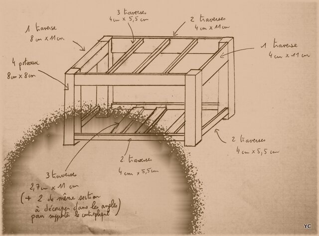 croquis etabli plan fabrication établi