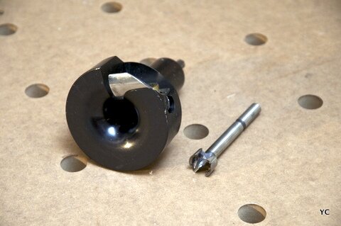 outil à tenon rond Véritas et mèche Forstner associée tenon rond Veritas